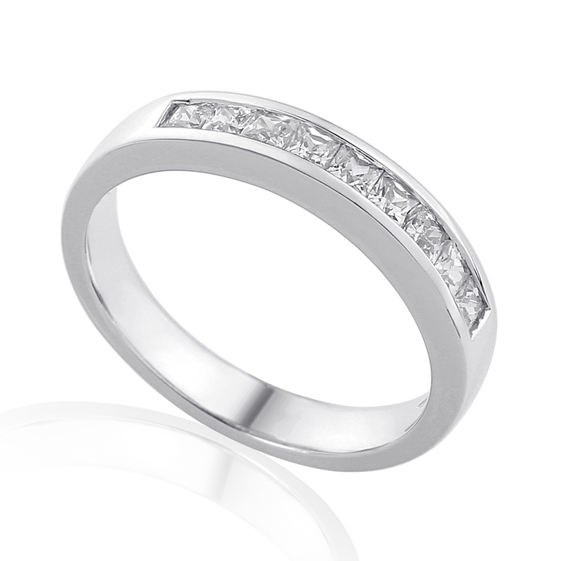 Half Eternity Ring White Gold 18 Carats - 0903448