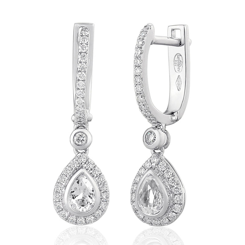 Solitaires Boucles d'oreille Or Blanc 18 Carats - 0925349