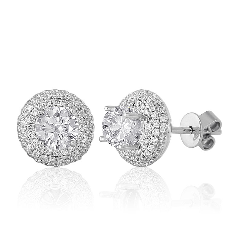 Solitaires Boucles d'oreille Or Blanc 18 Carats - 0930327