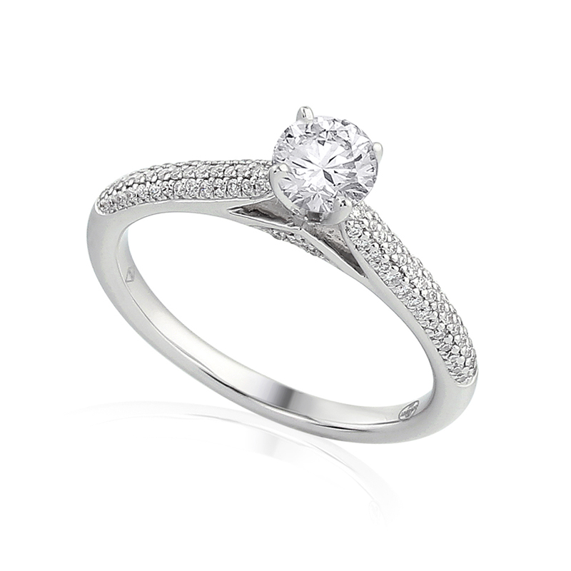 Solitairs Ring Wit Goud 18 Karaat - 0983786
