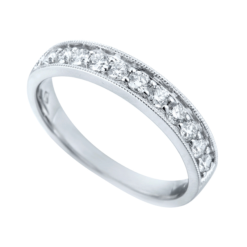 Half Eternity Ring White Gold 18 Carats - 536047