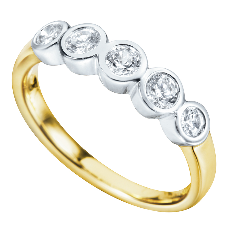 Half Gezette Trouwringen Ring Wit Goud 18 Karaat - 599420