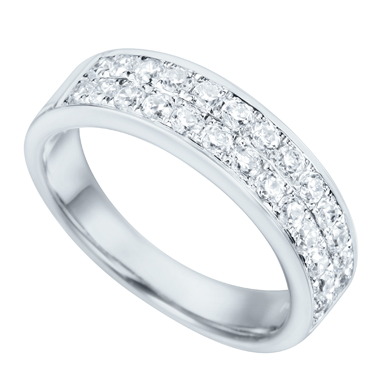 Half Eternity Ring White Gold 18 Carats - 599423