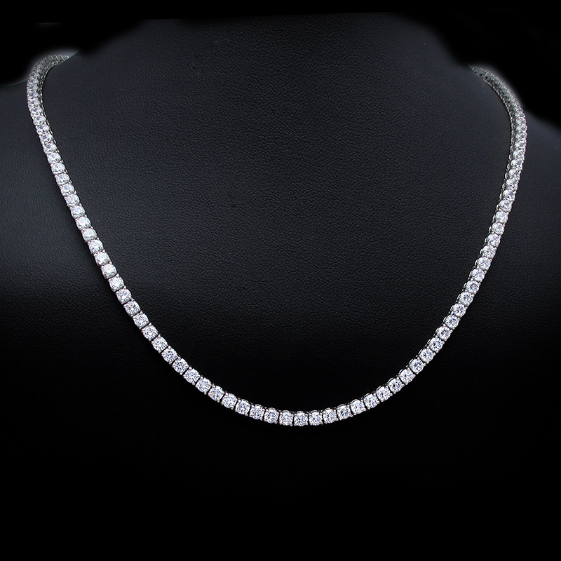 Solitaires Collier Or Blanc 18 Carats - NCL0088