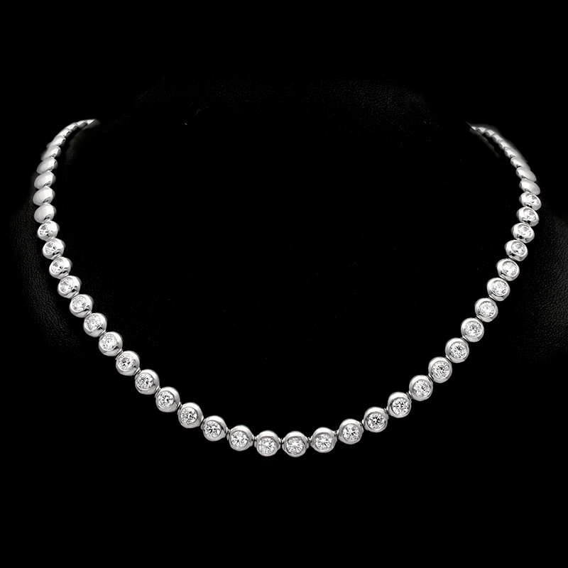 Solitaires Collier Or Blanc 18 Carats - NCL0091